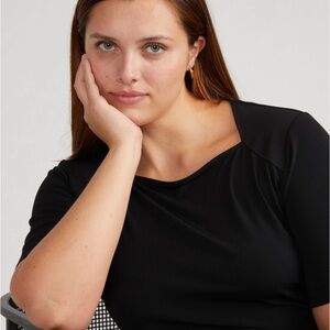 Universal Standard Brown Envelope Neck Shirt